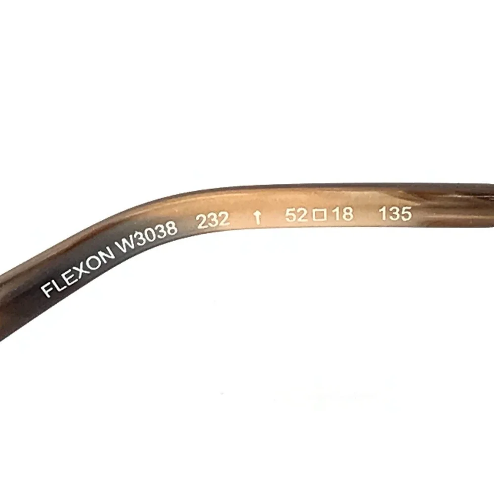 Flexon Eyeglasses Frames W3038 232 Shiny Taupe Brown Cat Eye Titanium 52-18-135
